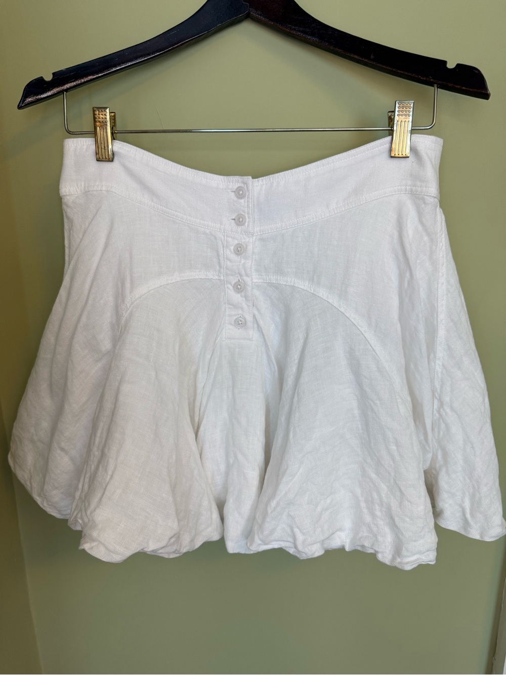 J.Crew White Linen Mini Bubble Skirt